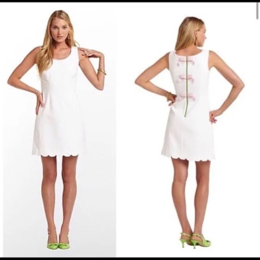 Lilly Pulitzer Nina Bow Back Shift Dress in White Size 12